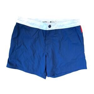 Chubbies Board Shorts in Color Block Red White Blue Size Large